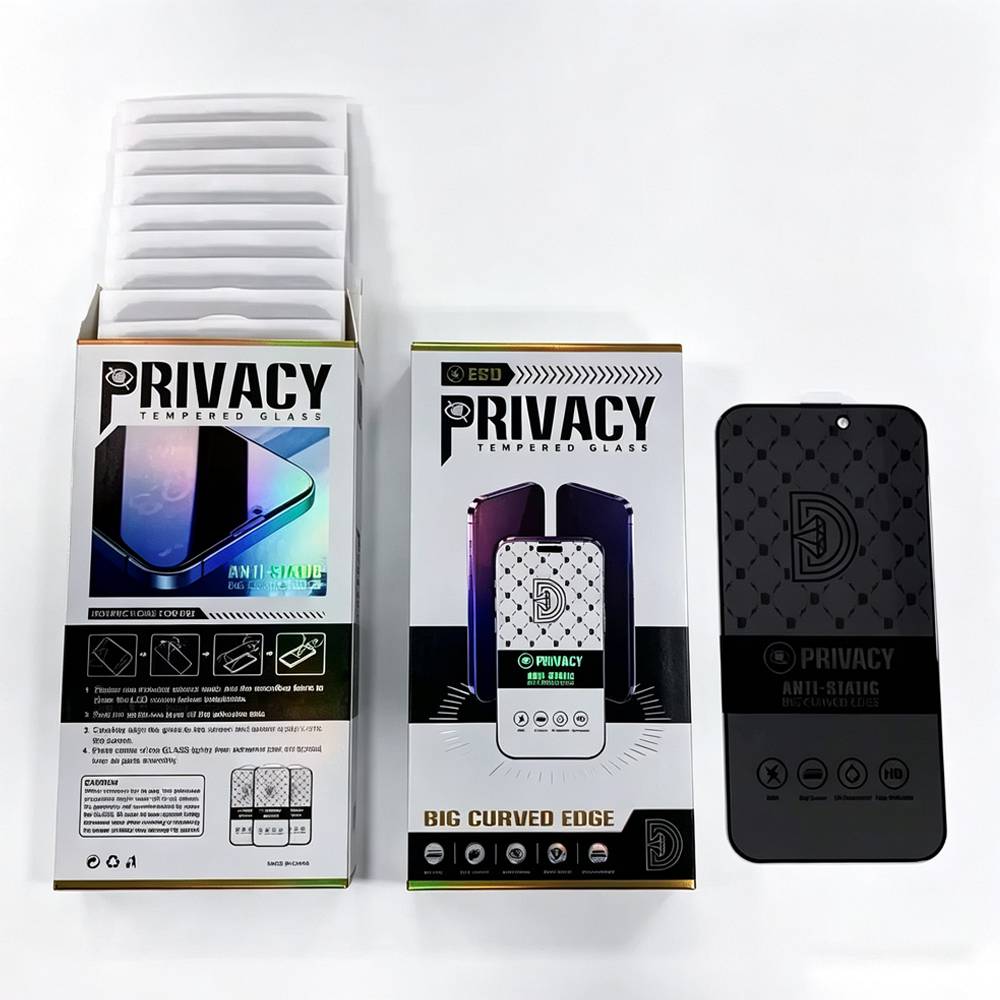 50pcs For IPHONE Golden Diamond Privacy Tempered Glass HDZ 1-2-0 - Image 3