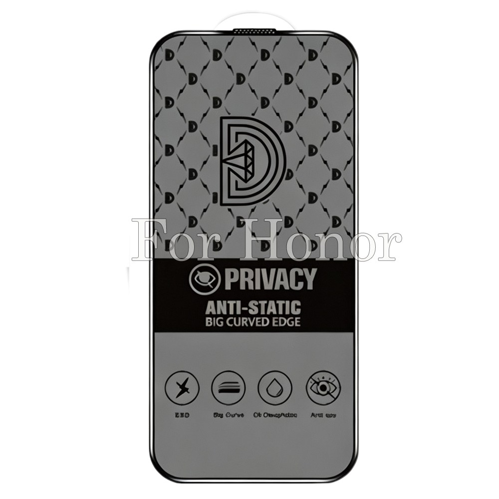 50pcs For Honor Golden Diamond Privacy Tempered Glass HDZ 1-2-0