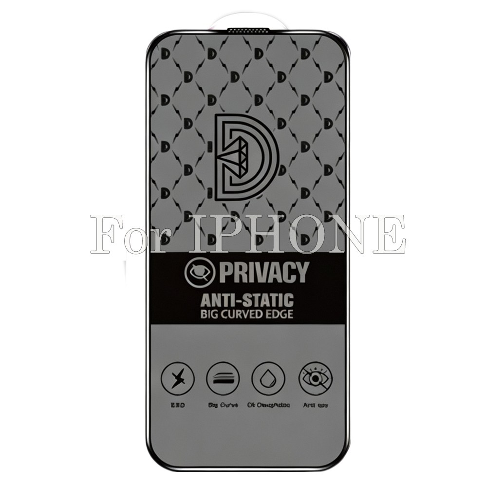 50pcs For IPHONE Golden Diamond Privacy Tempered Glass HDZ 1-2-0