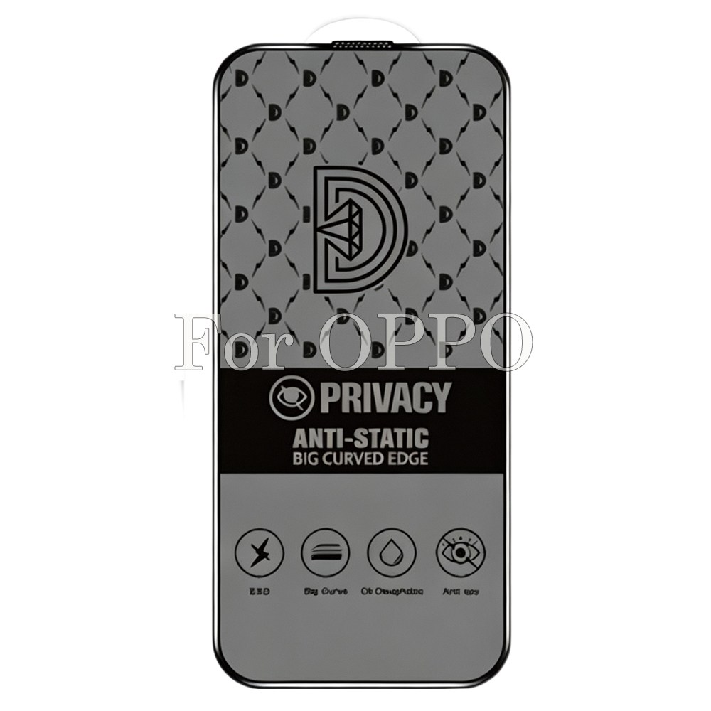 50pcs For OPPO Golden Diamond Privacy Tempered Glass HDZ 1-2-0