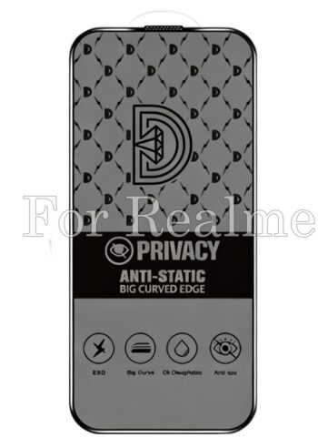 50pcs For Realme Golden Diamond Privacy Tempered Glass HDZ 1-2-0