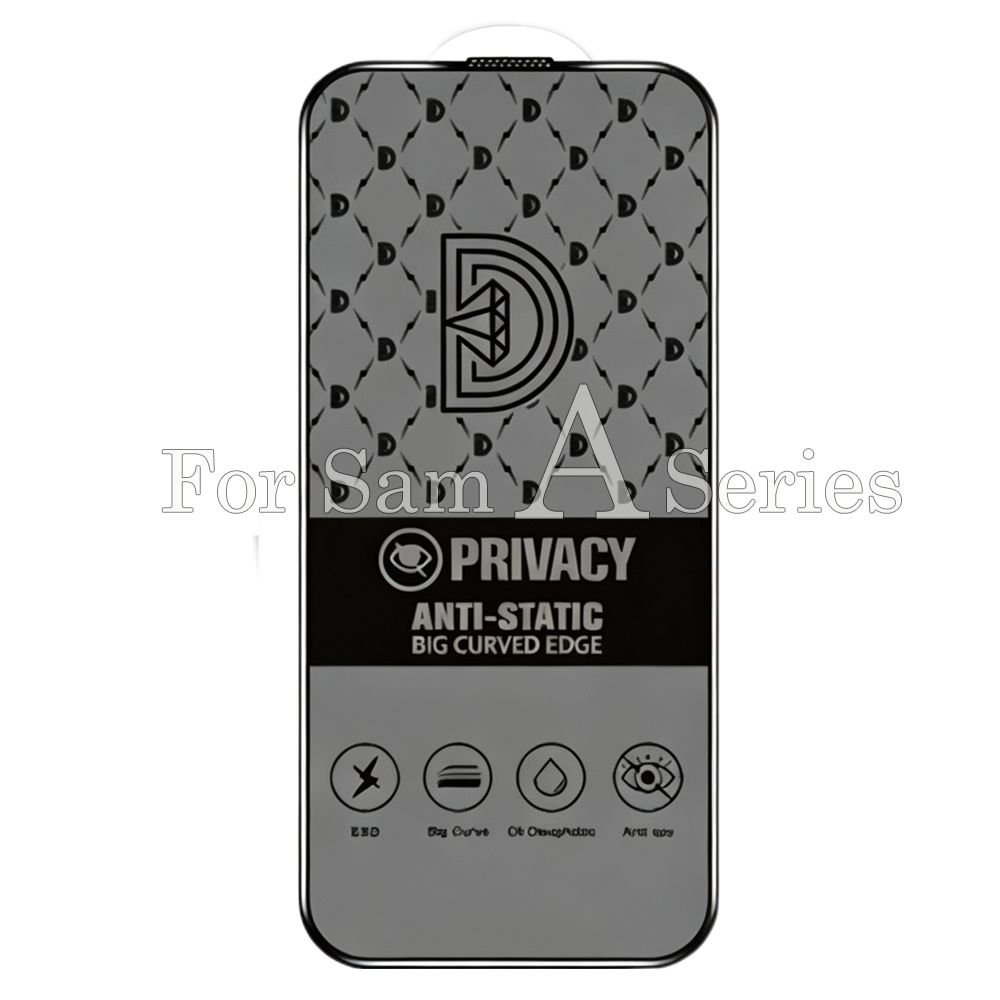 50pcs For Samsung A Series Golden Diamond Privacy Tempered Glass HDZ 1-2-0