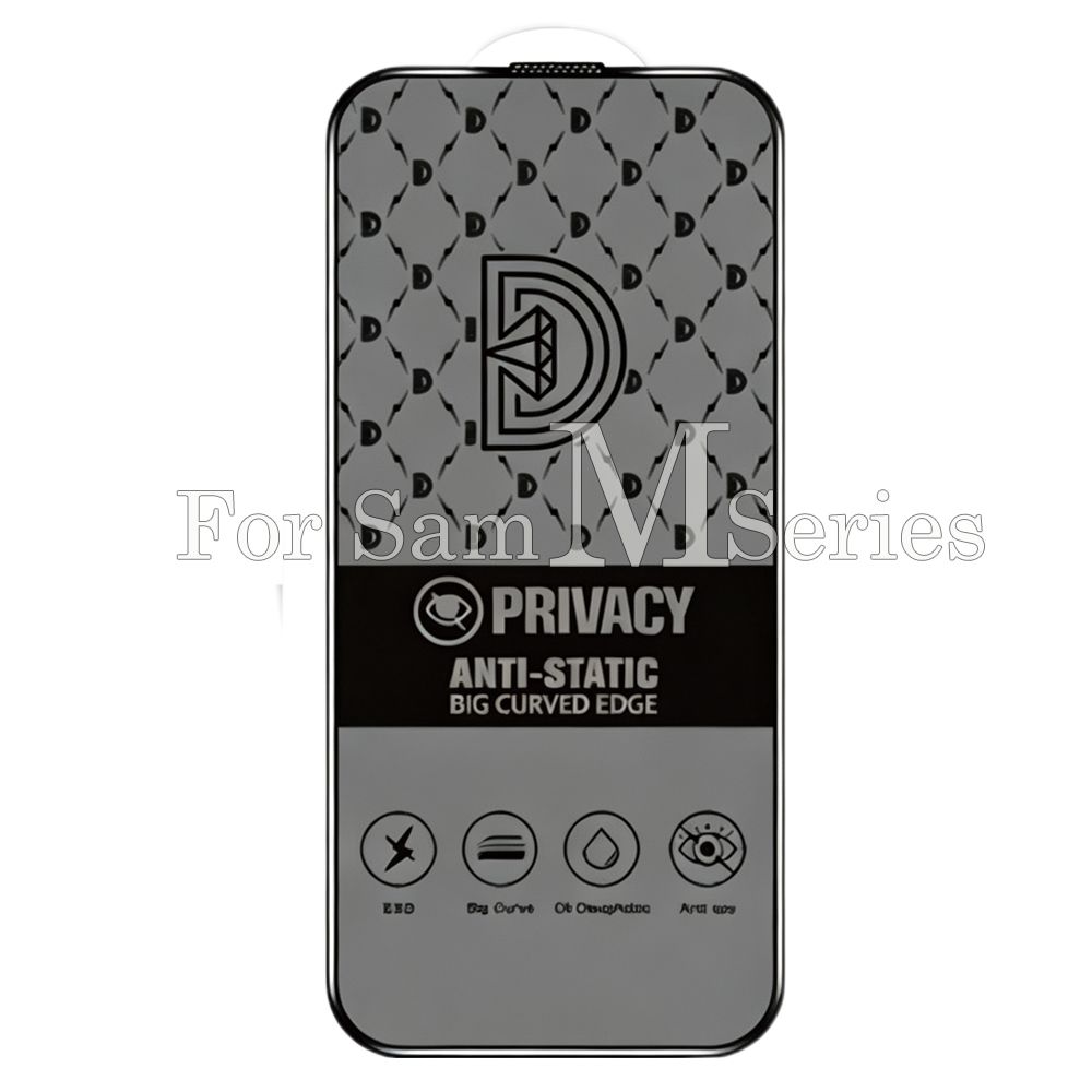 50pcs For Samsung M Series Golden Diamond Privacy Tempered Glass HDZ 1-2-0