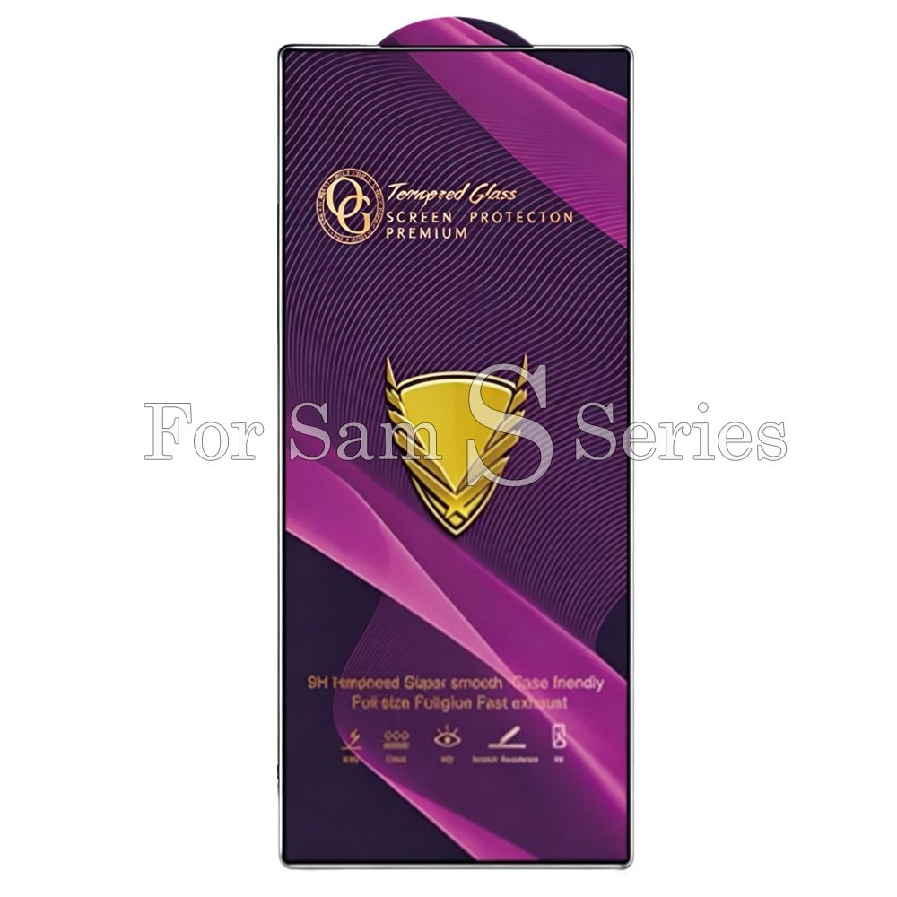 50pcs For Samsung S Series Golden Armor OG Clear Tempered Glass HJJ 1-3-5