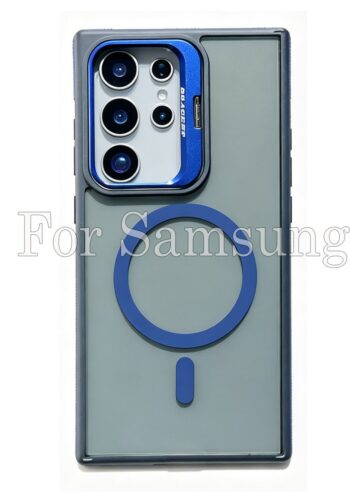 20pcs For Samsung Black Transparent Magsafe Acrylic Case With Camera Kickstand BC-C6 1-8-0