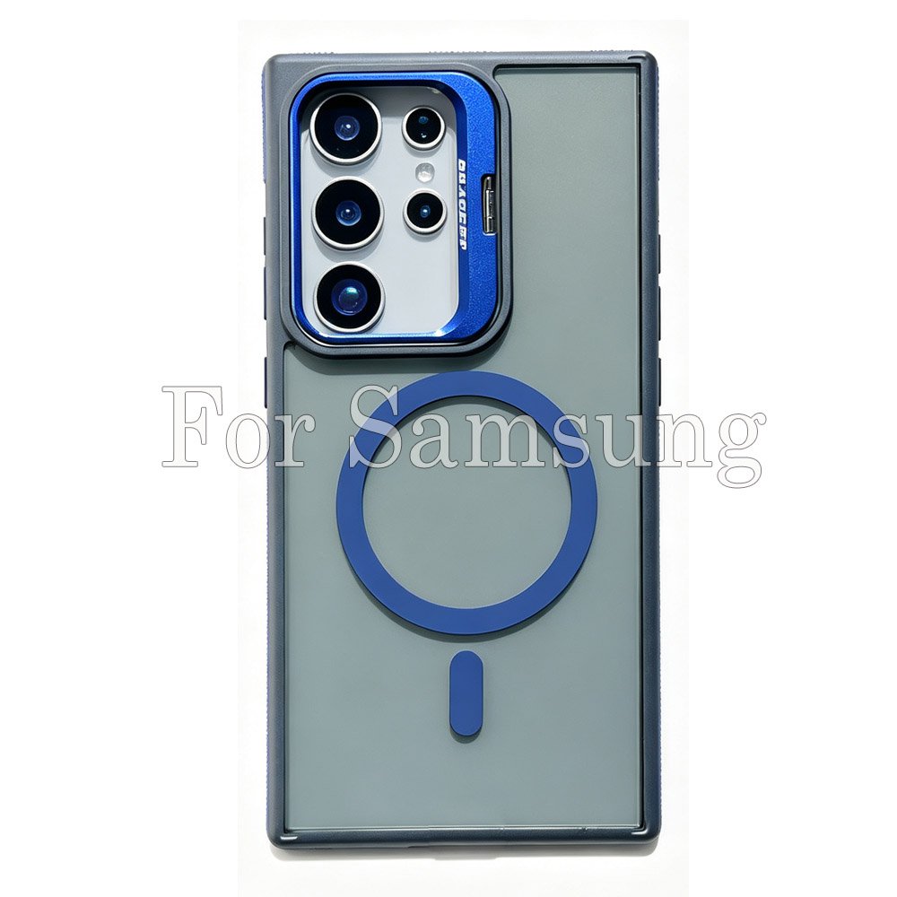 20pcs For Samsung Black Transparent Magsafe Acrylic Case With Camera Kickstand BC-C6 1-8-0