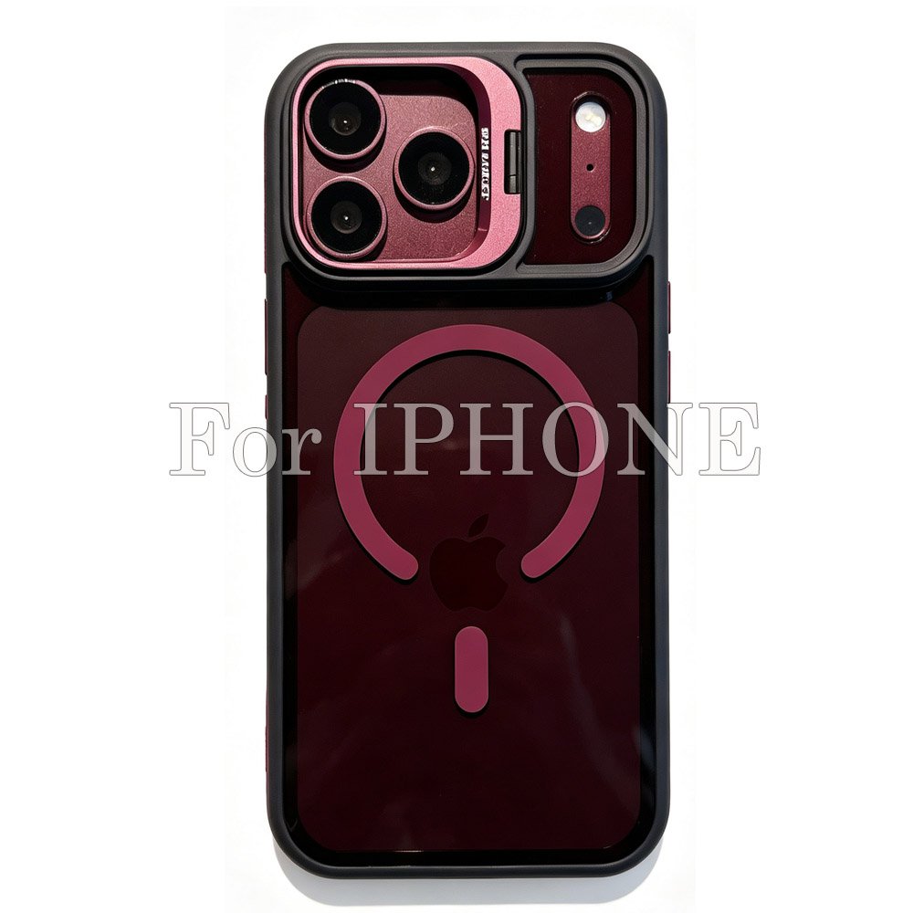20pcs For IPHONE Black Transparent Magsafe Acrylic Case With Camera Kickstand BC-C6 1-8-0