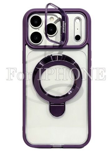 20pcs For IPHONE Clear Acrylic Magsafe Case With Double Kickstand BC-U7 2-9-0