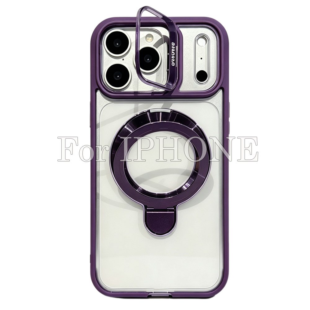 20pcs For IPHONE Clear Acrylic Magsafe Case With Double Kickstand BC-U7 2-9-0