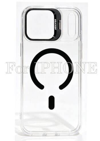 20pcs For IPHONE Ultra Clear Magsafe TPU + Acrylic Case With Camera Kickstand BC-E2 0-6-0