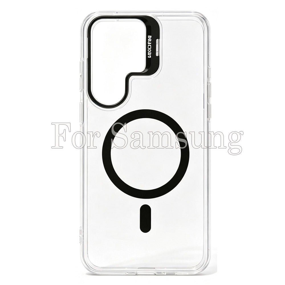 20pcs For Samsung Ultra Clear Magsafe TPU + Acrylic Case With Camera Kickstand BC-E2 0-6-0