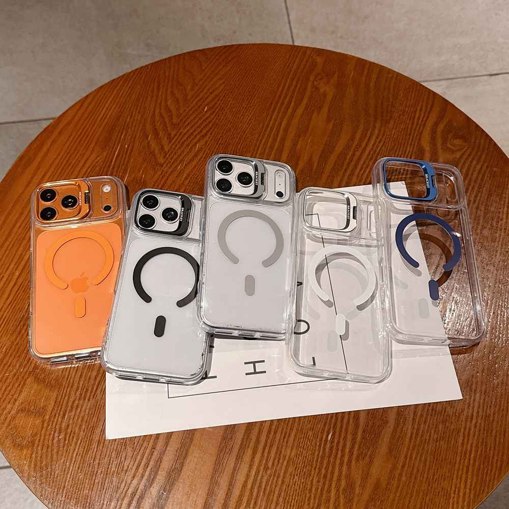 20pcs For IPHONE Ultra Clear Magsafe TPU + Acrylic Case With Camera Kickstand BC-E2 0-6-0 - Image 2
