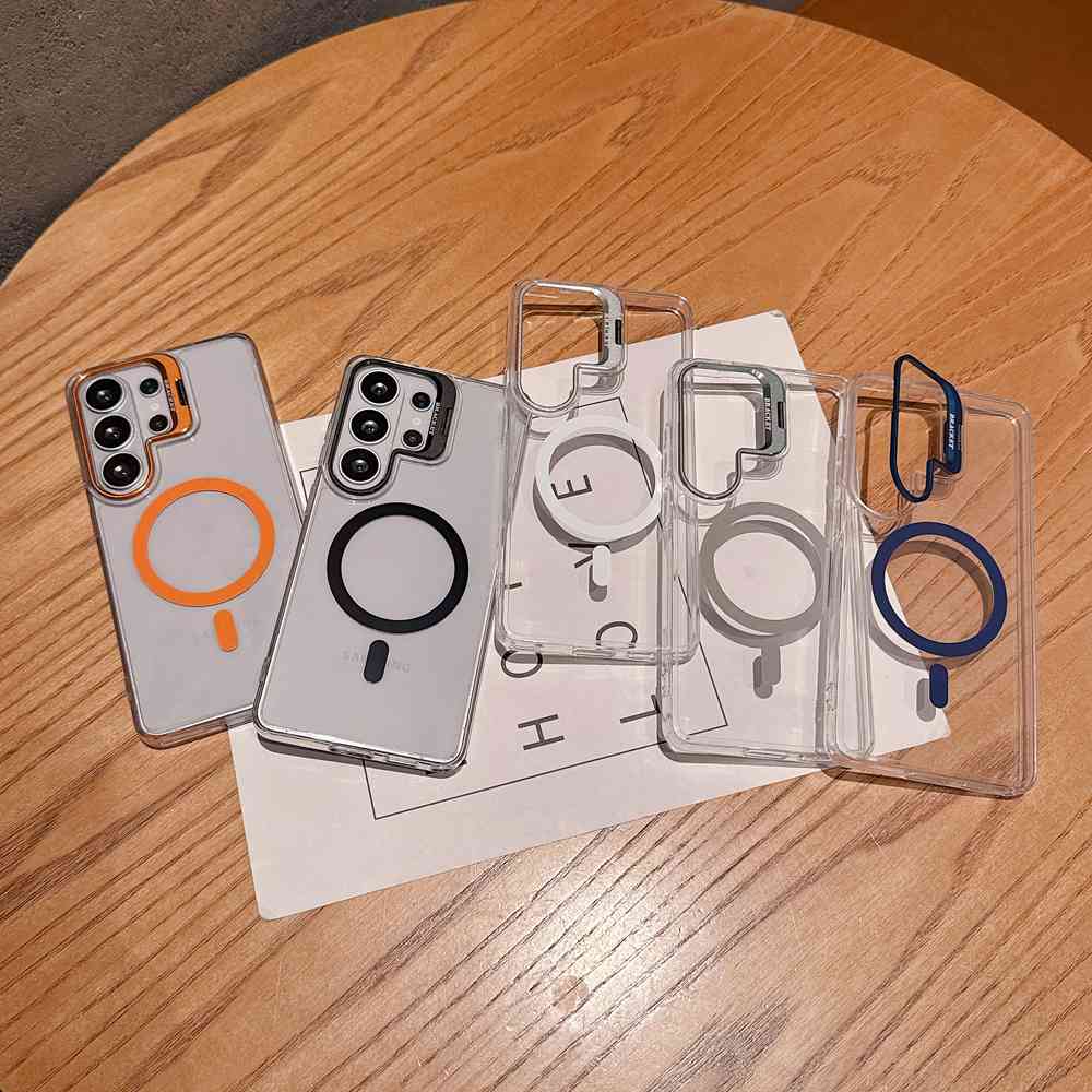 20pcs For Samsung Ultra Clear Magsafe TPU + Acrylic Case With Camera Kickstand BC-E2 0-6-0 - Image 2