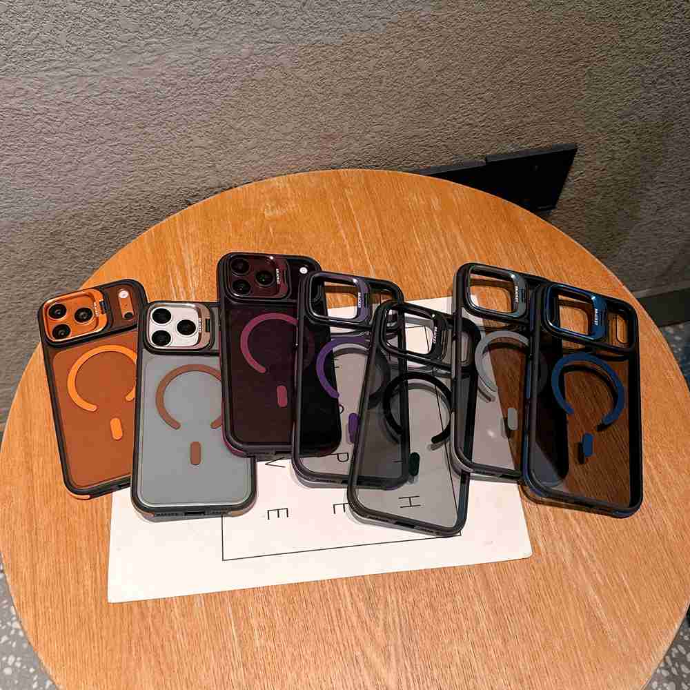 20pcs For IPHONE Black Transparent Magsafe Acrylic Case With Camera Kickstand BC-C6 1-8-0 - Image 2