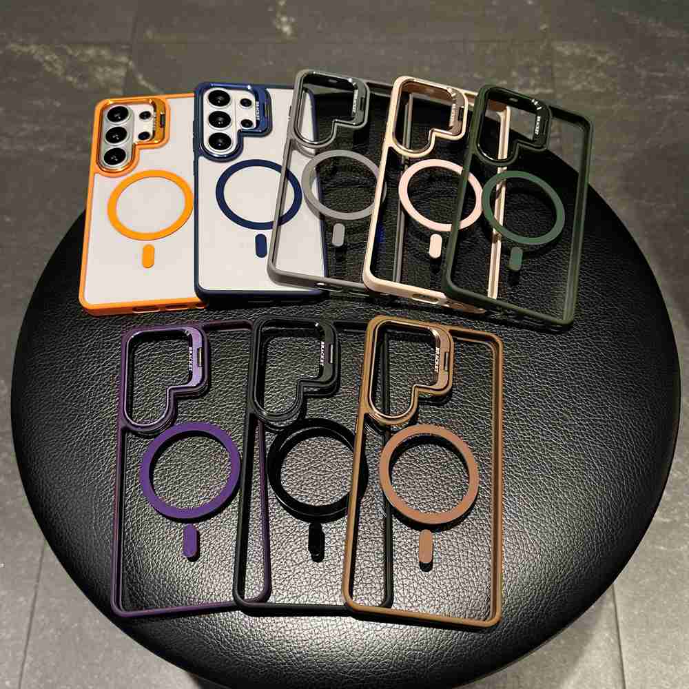20pcs For Samsung S Series Clear Acrylic Magsafe Case With Camera Kickstand BC-U2 0-8-0 - Image 2