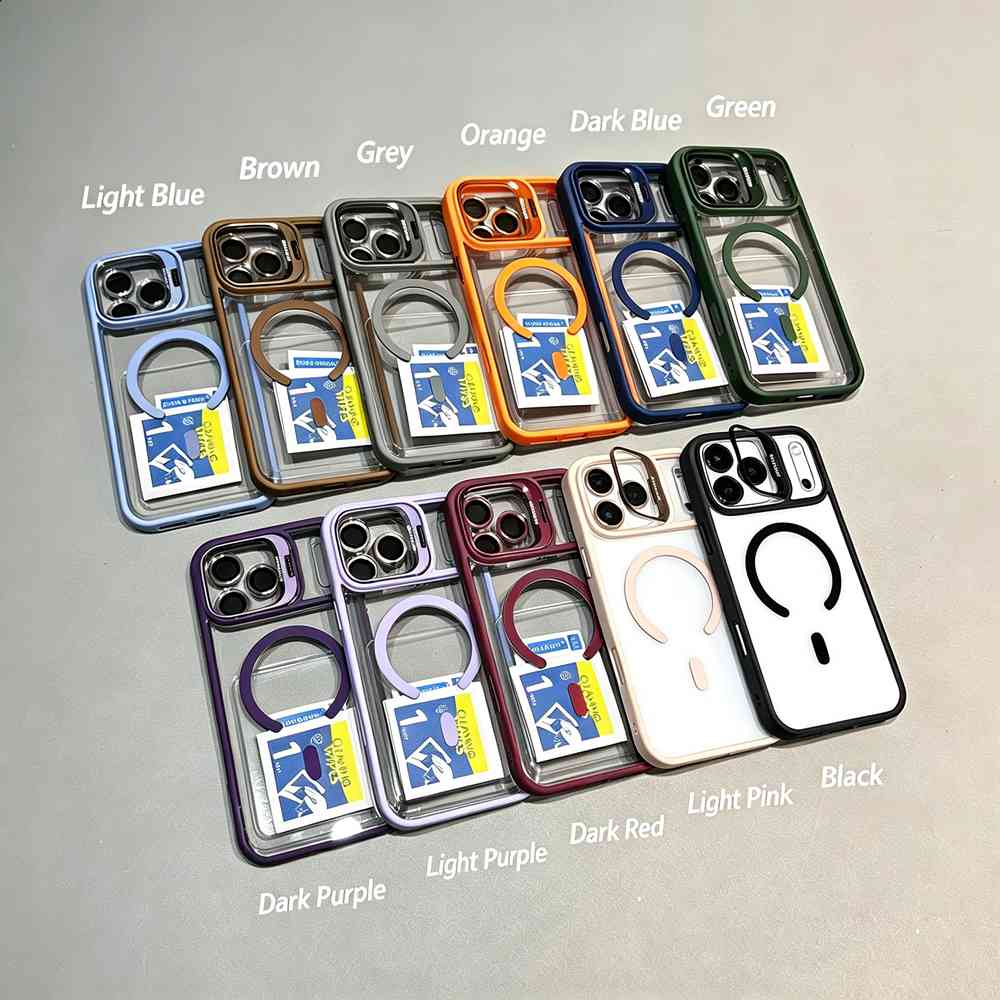 20pcs For IPHONE Clear Acrylic Magsafe Case With Camera Kickstand BC-U2 0-7-0 - Image 2