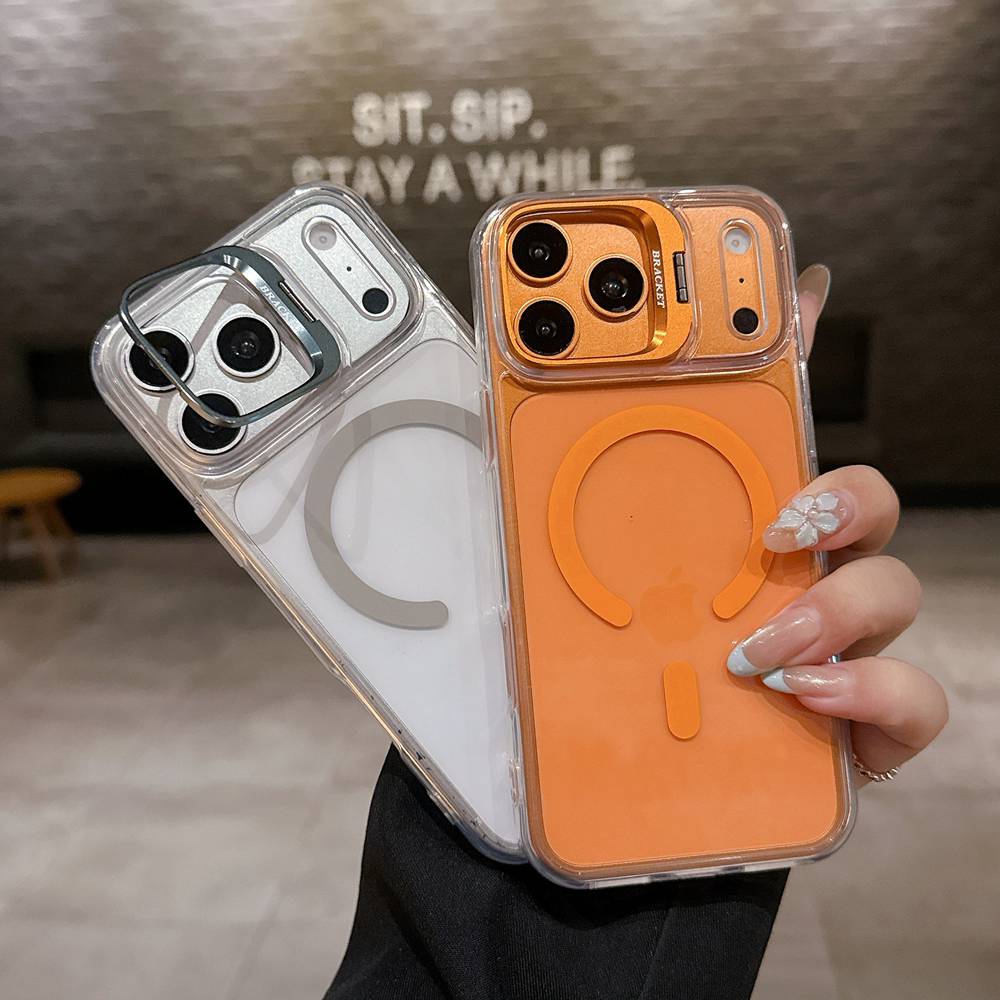 20pcs For IPHONE Ultra Clear Magsafe TPU + Acrylic Case With Camera Kickstand BC-E2 0-6-0 - Image 4