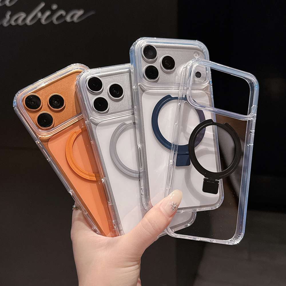 20pcs For IPHONE Acrylic +TPU Anti Shock Magsafe Case With Metal Kickstand BC-YUK 2-6-0 - Image 4