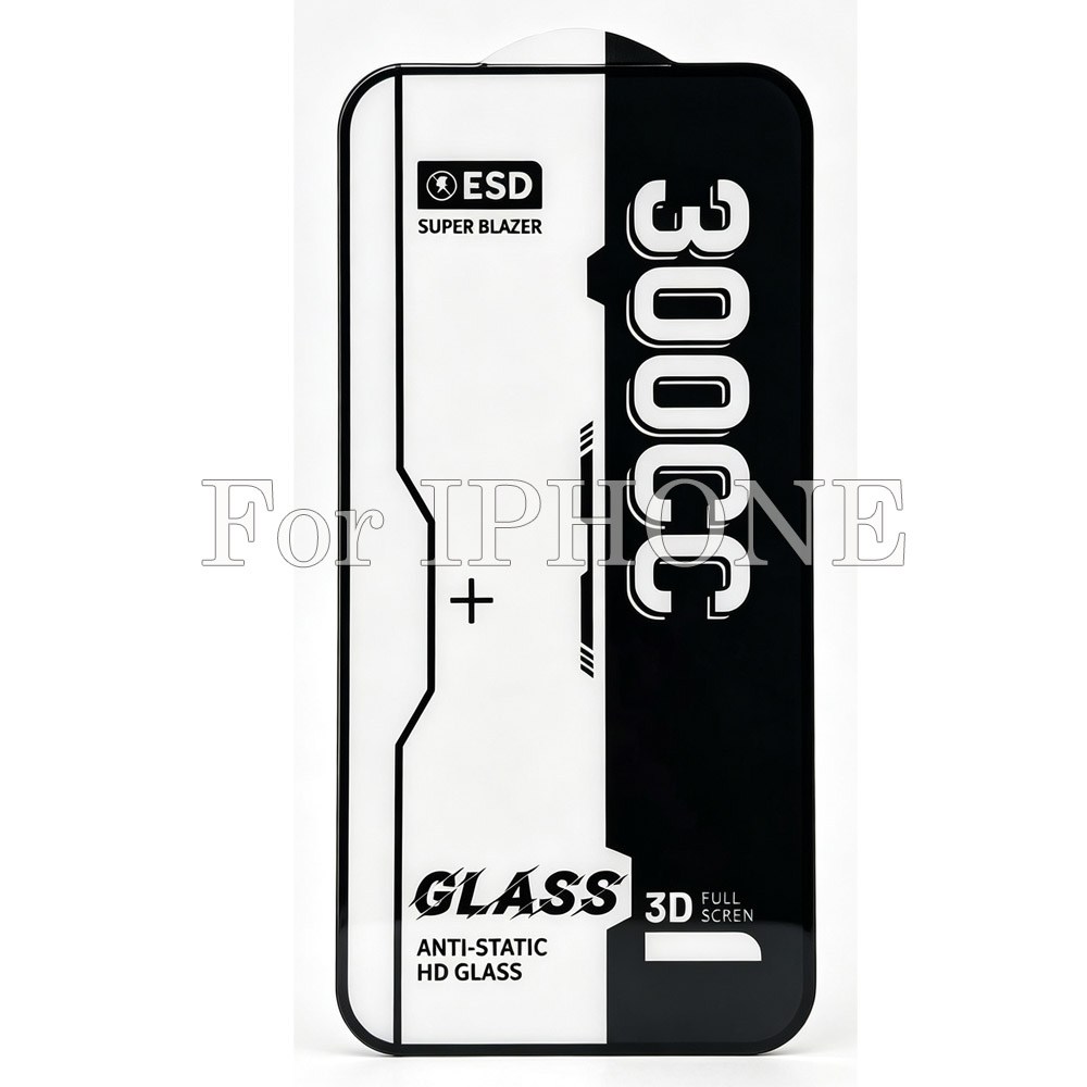 50pcs For IPHONE 300CC Super Large Arc Tempered Glass KT 0-2-0